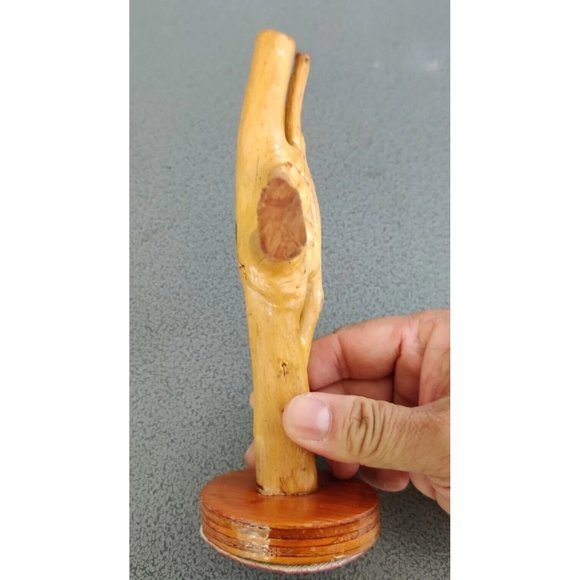 Mini Tree Root? Wooden Abstract Art Sculpture Stand Decor Ring Holder 6.5x4" - Picture 3 of 14